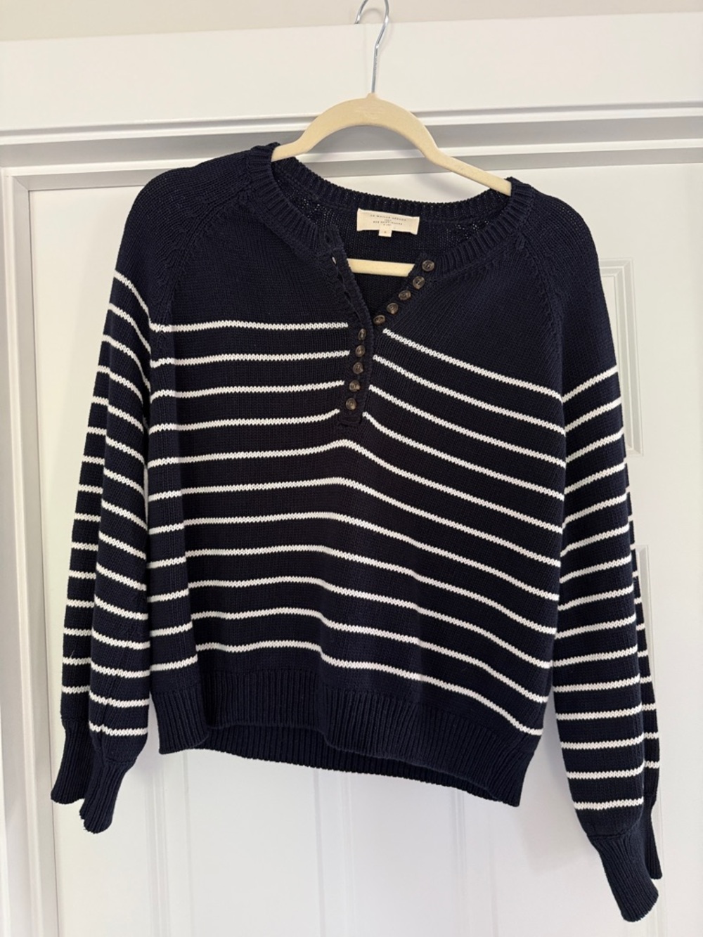 Sézane Leontine Jumper in Navy and White Stripe